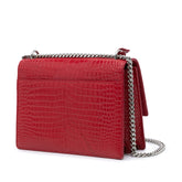 Medium Croc Embossed Leather Sunset Crossbody